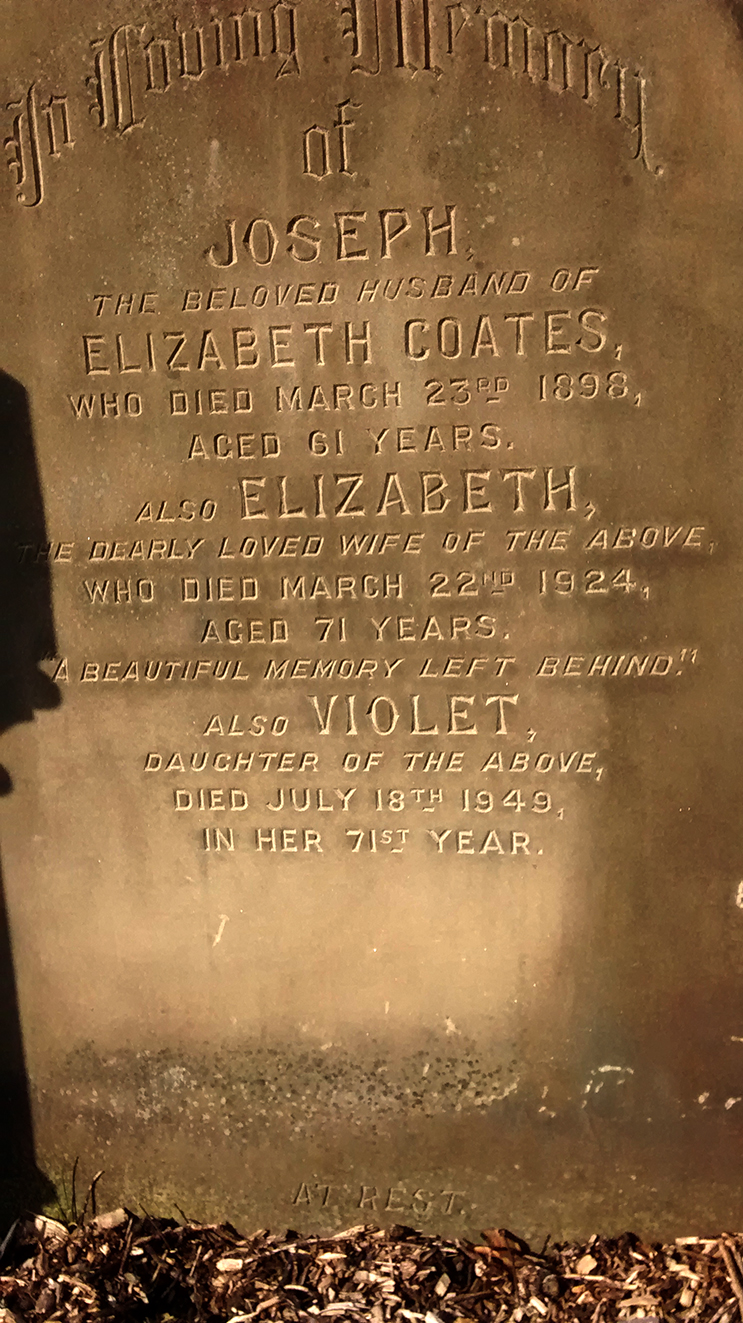 Photo of headstones/Georgina McLennan (nee Coates) fam grave Manch Sthn cem